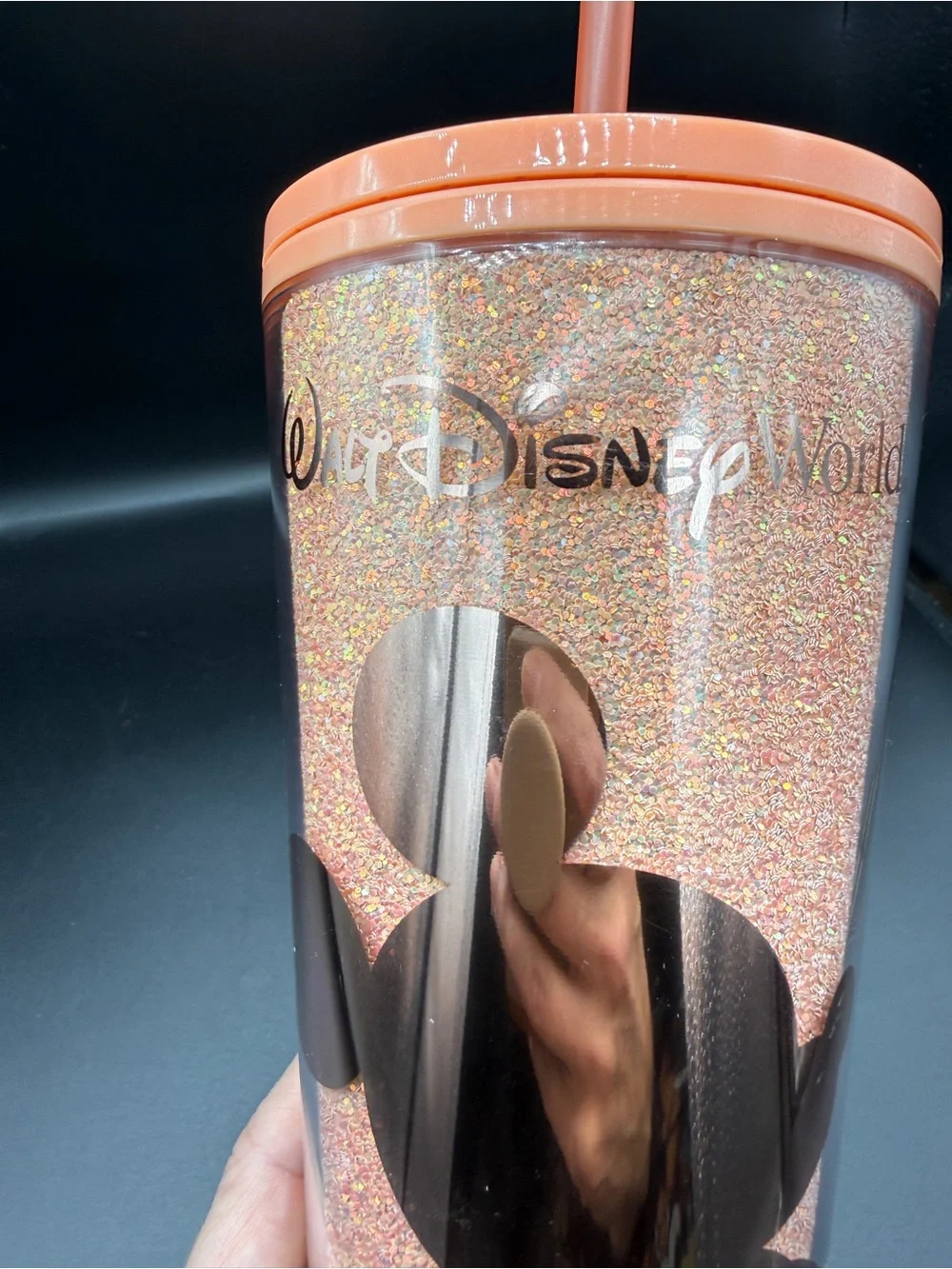Starbucks Walt Disney World Peach Punch Glitter Mickey Tumbler 2024 24oz